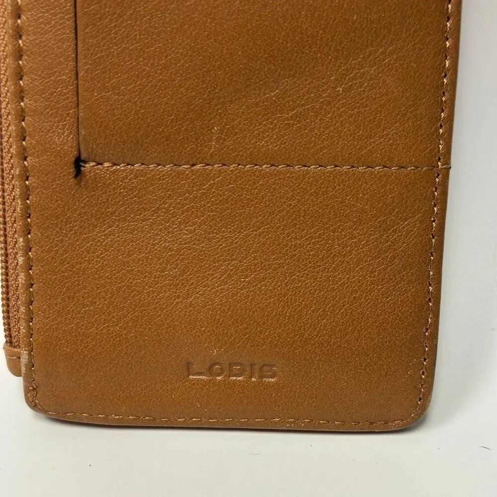 LODIS Julia Long Stacker RFID Leather ID Wallet Chestnut Color